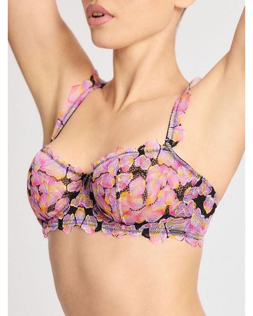 Savage X Pink Sun Tide Floral Lace Unlined Balconette Bra
