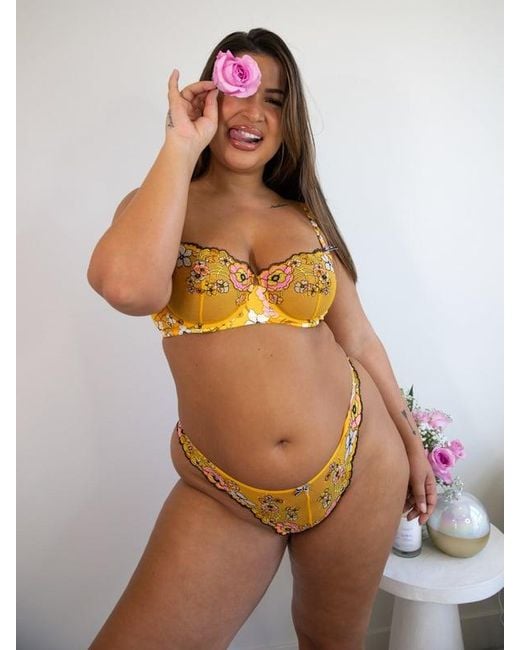 Savage X Yellow Mod Poppy Lace Brazilian