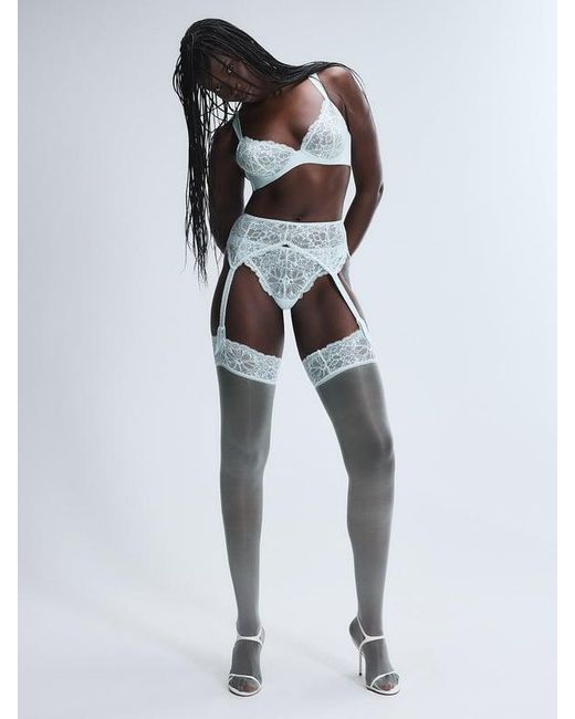 Savage X White Bold Lace Garter Belt