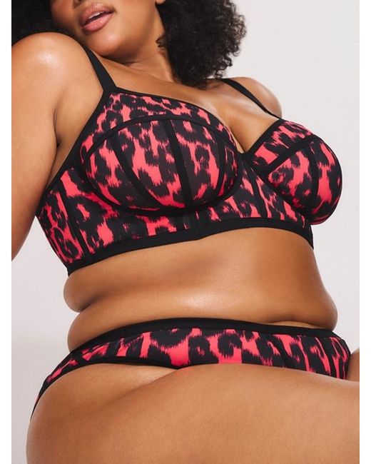 Savage X Black City Kitty Unlined Longline Demi Bra