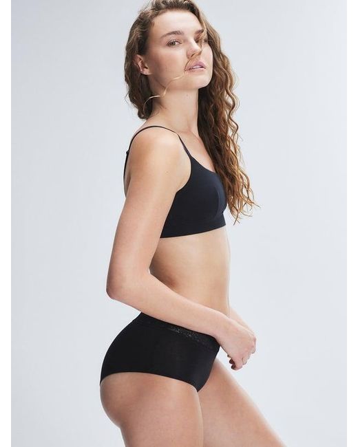 Savage X Black Cotton Essentials Lace-trim Shortie Knickers