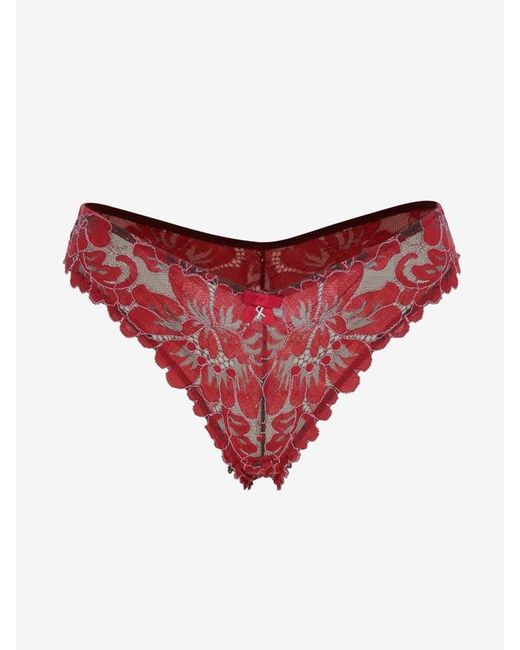 Savage X Pink Floral Corded Lace Brazilian Knickers