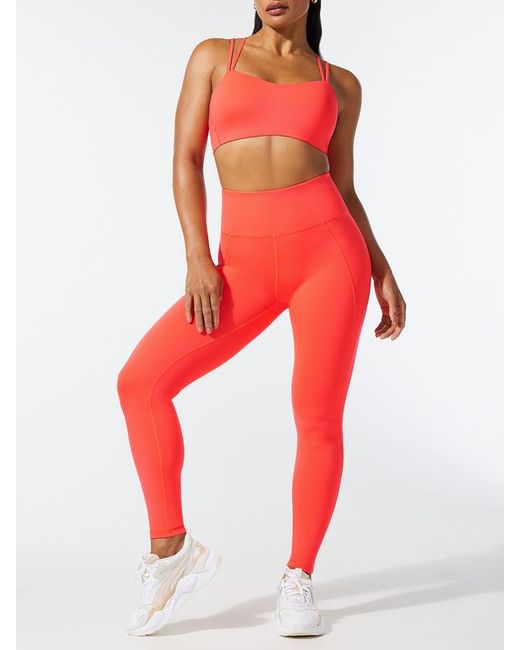 Savage X Red Sky-hi Logo Patch Super High-waist Pocket Leggings
