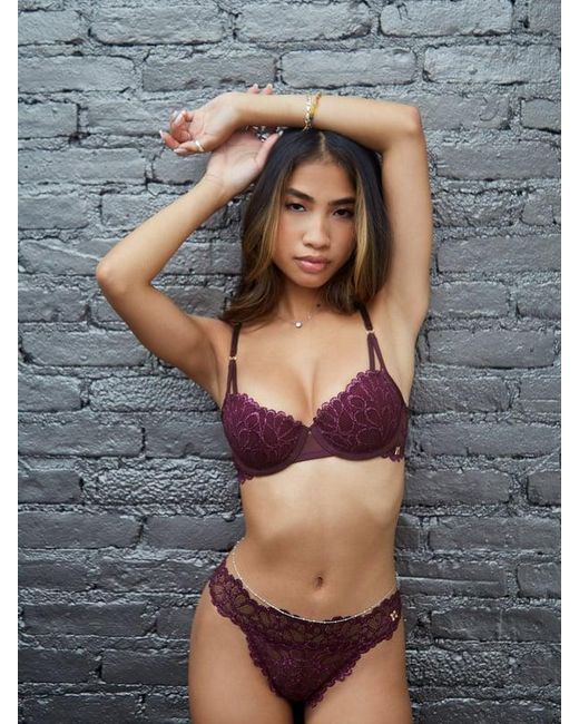 Savage X Purple Savage Not Sorry Lightly Lined Lace Balconette Bra