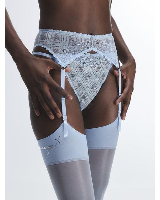 Savage X Sparkle Prep Garter Belt in Grey | Lyst UK