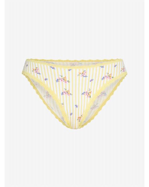 Savage X Brown Cotton Essentials Lace-trim Cheeky Panty