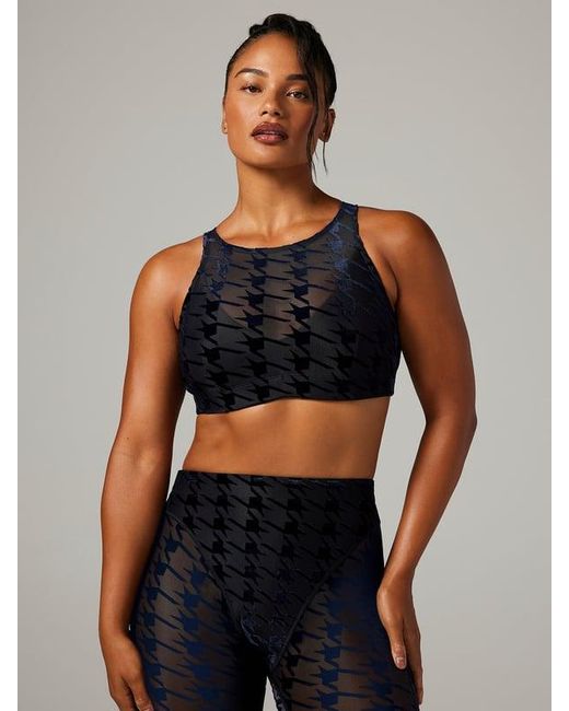 Savage X Blue Risque Taker Houndstooth Medium-impact Sports Bra