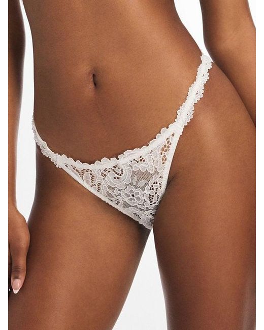 Savage X Brown Romantic Corded Lace G-string Knickers