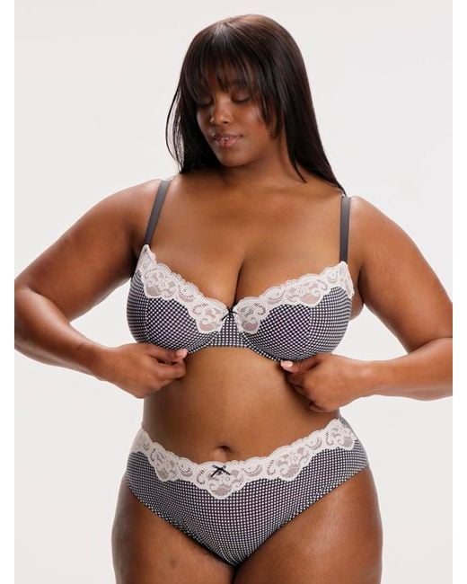 Savage X Gray Swirly Girly Unlined Low-cut Balconette Bra