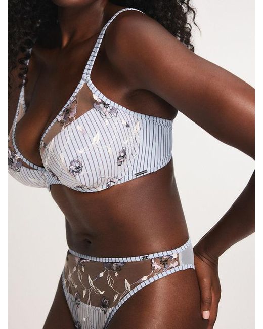 Savage X Blue Bossy Posse Padded Plunge Bra