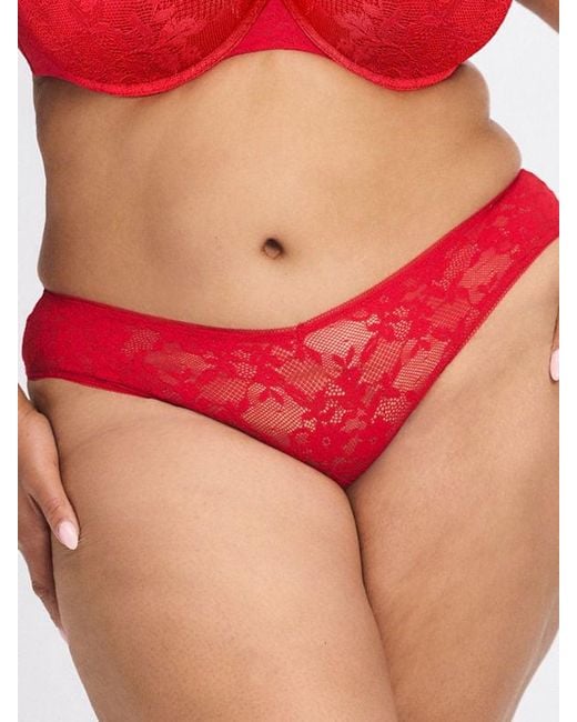 Savage X Red Luxe Lace Cheeky Panty