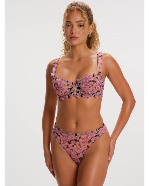 Savage X Pink Sun Tide Floral Lace Unlined Balconette Bra