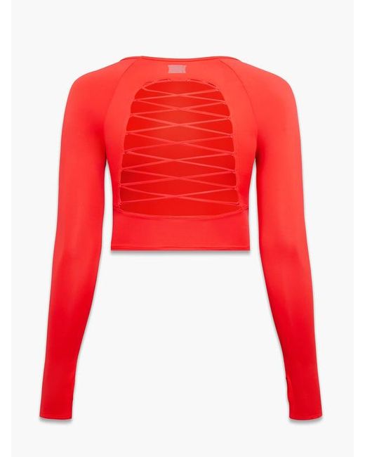 Savage X Red Lace Up Open-back Long-sleeve Top