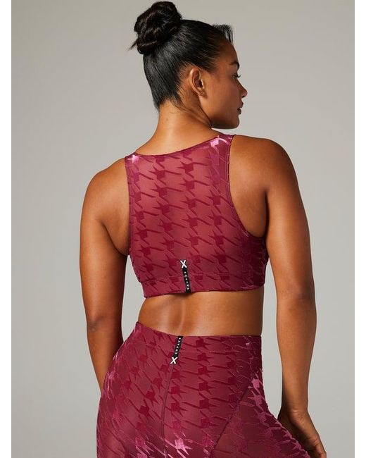 Savage X Red Risque Taker Houndstooth Medium-impact Sports Bra