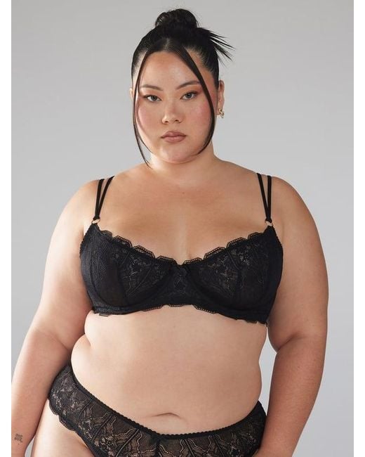 Savage X Black Deco Glass Lace Unlined Bra
