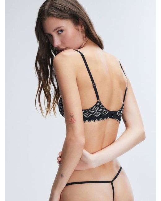Savage X Black Foulard Lace Unlined Demi Bra