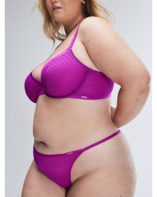 Savage X Purple Show N' Tell Mesh Unlined Demi Bra