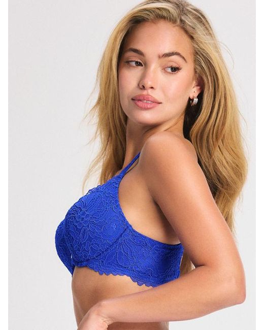 Savage X Blue Romantic Corded Lace Push-up Bra