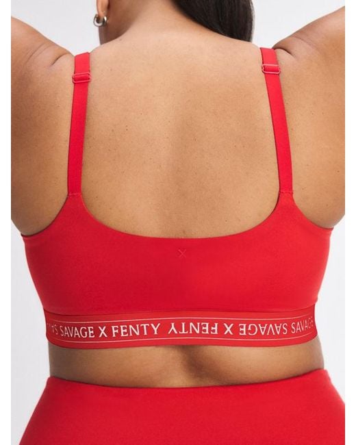Savage X Red Supple Flex Low-impact Logo Band Sports Bra