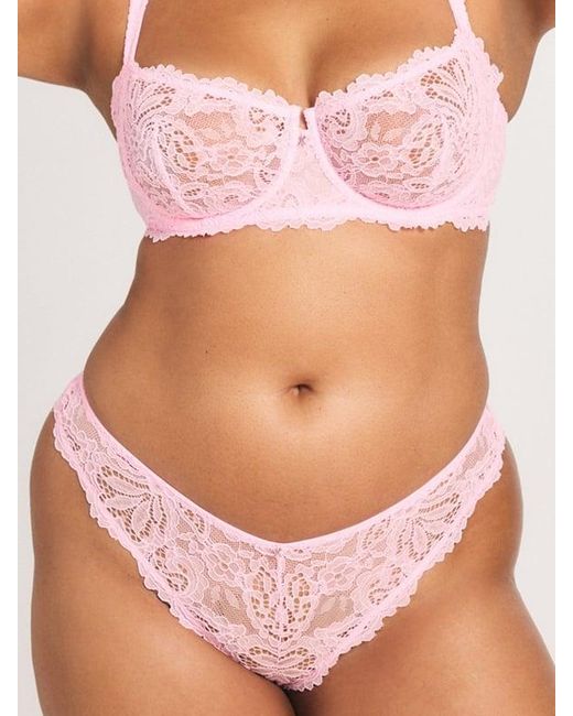 Savage X Pink Romantic Corded Lace Brazilian Panty