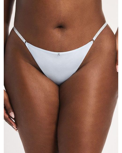 Savage X Brown Midnight Microfiber Rhinestone G-string Knickers