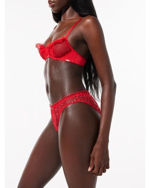 Savage X Red Sparkle Puff Cut-out Knickers + Valentine Box