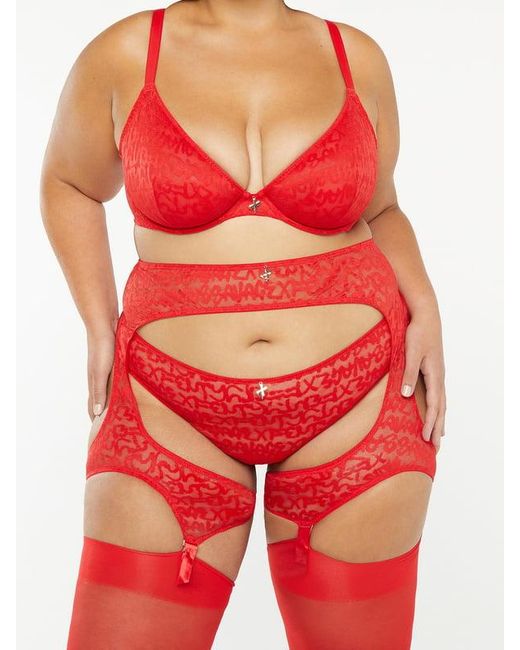 Savage X Red Tagged By Savage Suspender Belt