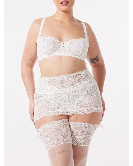 Savage X Natural Romantic Corded Lace Garter Skirt