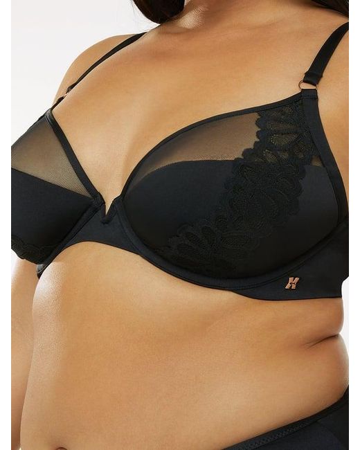 Savage X Black Savage Not Sorry Half-cup Plunge Bra With Lace