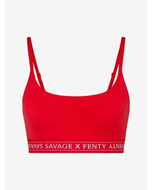 Savage X Red Supple Flex Low-impact Logo Band Sports Bra