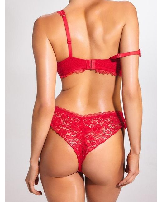 Savage X Red Roselace Unlined Balconette Bra