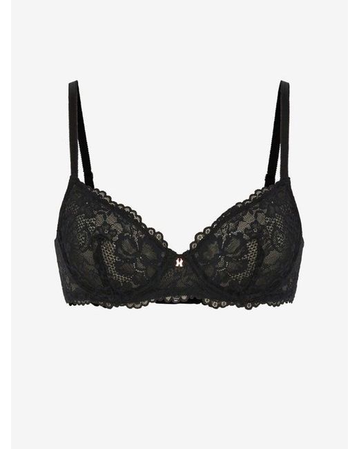 Savage X Black Floral Lace Unlined Bra