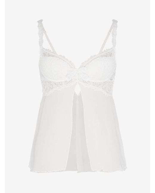 Savage X White Romantic Corded Lace Padded Demi Babydoll