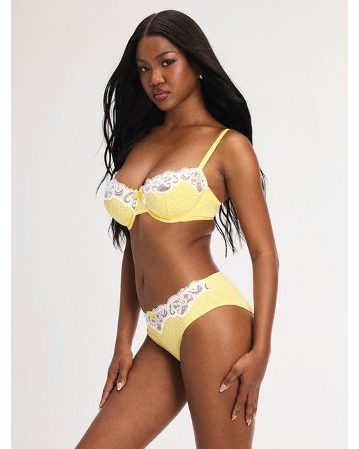Savage X Yellow Swirly Girly Unlined Low-cut Balconette Bra