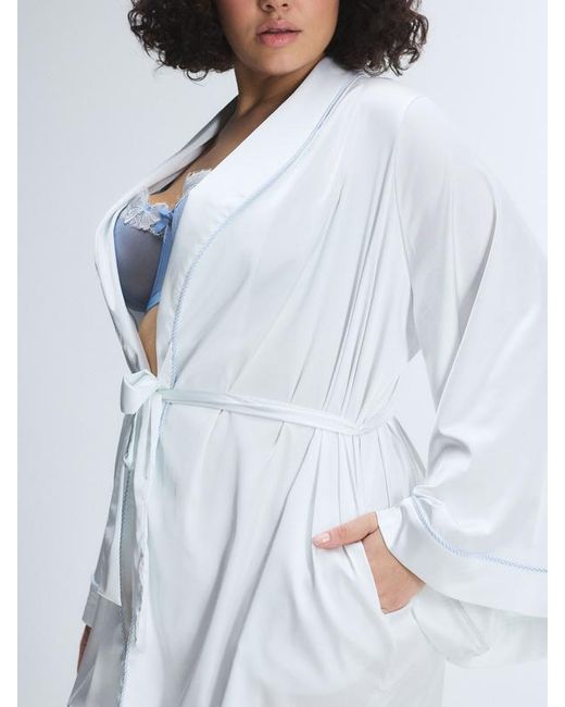 Savage X White Satin Ever After Bridal Sleep Robe