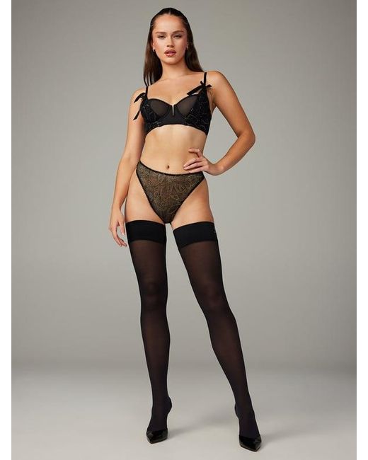 Savage X Black Peep Show Premiere Unlined Lace Balconette Bra
