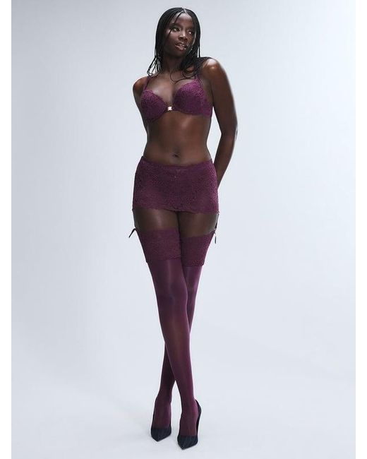 Savage X Purple Romantic Corded Lace Garter Skirt