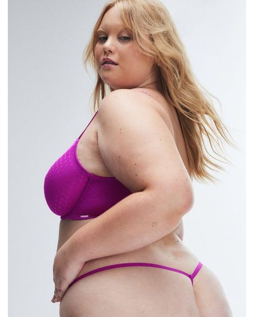 Savage X Purple Show N' Tell Mesh Unlined Demi Bra