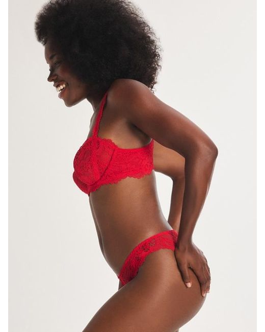 Savage X Red Romantic Corded Lace Unlined Balconette Bra