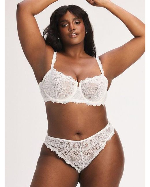 Savage X Brown Romantic Corded Lace Brazilian Knickers