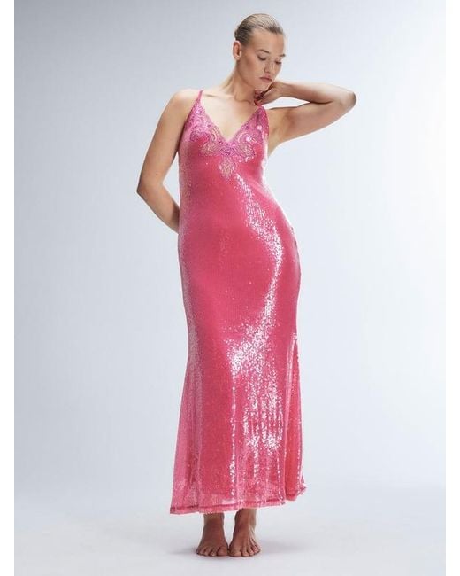 Savage X Pink Champagne On Ice Embellished Slip