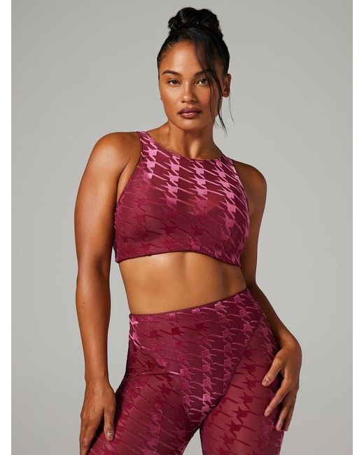 Savage X Red Risque Taker Houndstooth Medium-impact Sports Bra
