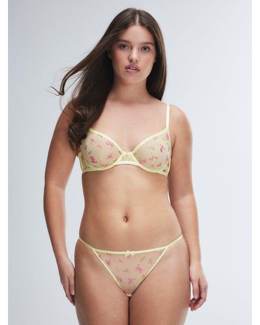 Savage X Brown Puff Flowers String Bikini Knickers