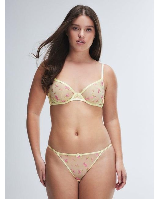 Savage X Brown Puff Flowers String Bikini Knickers