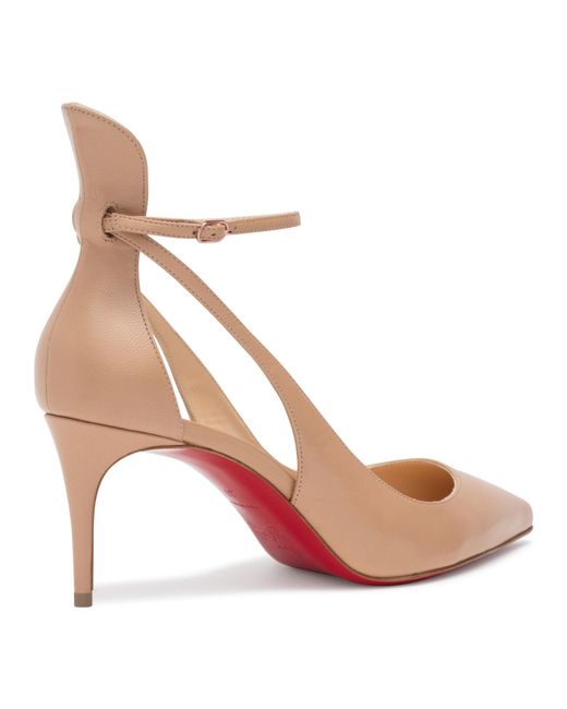 Christian Louboutin Mascara 70 Beige Leather Pumps in