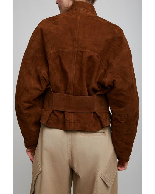 Alaïa Round Brown Suede Jacket