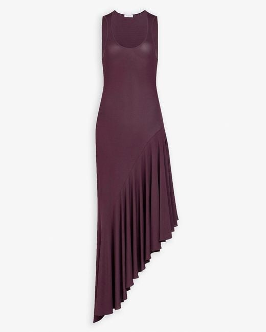 Alaïa Purple Asymmetric Burgundy Dress