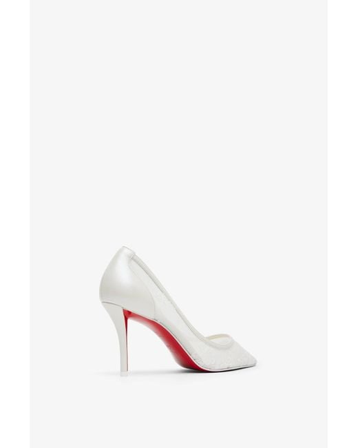 Christian Louboutin White Miss Z 80 Ivory Lace Pumps