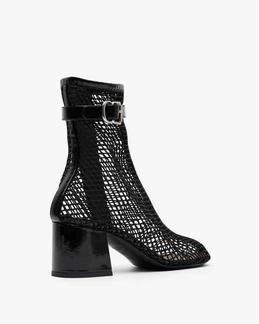 Alaïa Black Patent Mesh 55 Ankle Boots