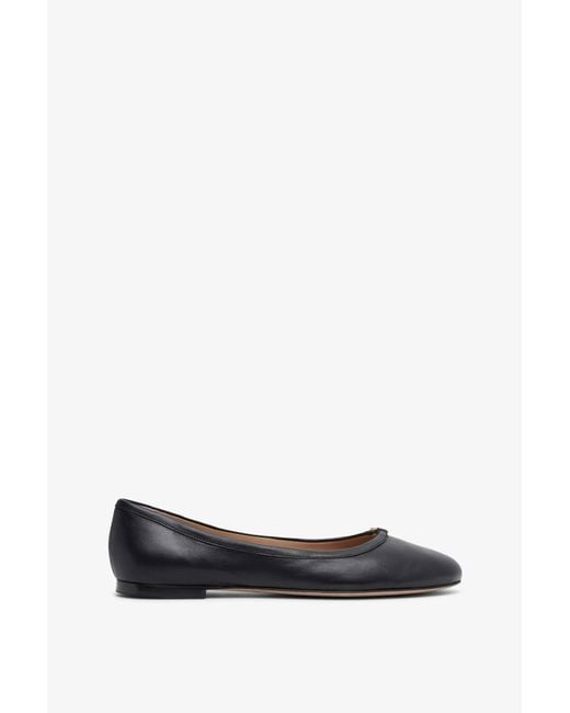 Chloé White Marcie Black Leather Ballerinas